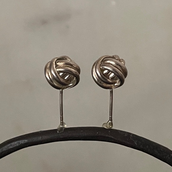 Love knot post earrings. - Picture 3 of 7